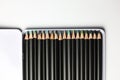 coloring pencils in a white box Royalty Free Stock Photo