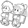 Coloring picture of boy and girl