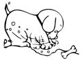 Coloring Picture Of A Puppy Digging The Ground
