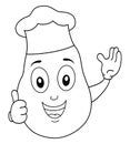 Coloring Potato Chef Character with Hat Royalty Free Stock Photo