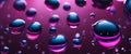 coloring purple water drops. Water splash with black background and white light generated AI