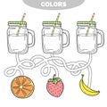 Coloring. Puzzle and activity for children. Color the lemonade