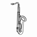 Coloring Realistic nota saxophone illustration drawing illustration white background