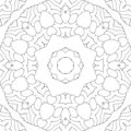 Coloring seamless pattern, symmetric ornament, mandala, kaleidoscope for coloring.