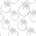 seamless pattern tomato is a mature vegetable. vector illustration