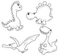 Set of dinosaur Royalty Free Stock Photo