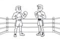 A Coloring Sheet With Two Boxers At 1-1-2024 Royalty Free Stock Photo