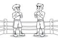 A Coloring Sheet With Two Boxers At 1-1-2024 Royalty Free Stock Photo