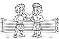 A Coloring Sheet Of Two Boxers At 2-1-2024 Royalty Free Stock Photo