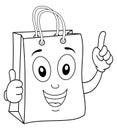 Coloring Shopping Bag with Thumbs Up Royalty Free Stock Photo