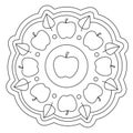 Coloring Simple Apple Mandala Royalty Free Stock Photo