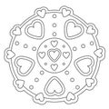 Coloring Simple Heart Mandala