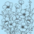 Coloring style Easter Flowers drawing.