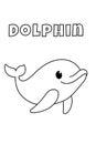 Dolphin Coloring With Thick Lines For Toddlers