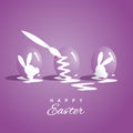 Coloring three Easter eggs purple background