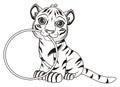 Coloring tiger with round object