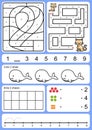 Coloring, tracking, matching and drawing object of number