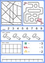 Coloring, tracking, matching and drawing object of number