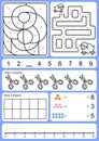 Coloring, tracking, matching and drawing object of number