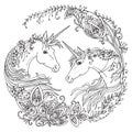 Coloring unicorn vector 10