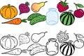 Coloring with vegetables and fruits Royalty Free Stock Photo