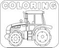 Coloring Tractor Cartoon