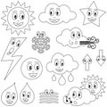 Coloring Weather Characters Royalty Free Stock Photo