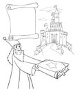 Coloring Wizard with magic book