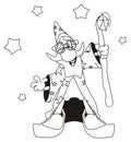 Coloring wizard and stars