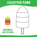 Coloring worksheet for children. Coloring ice cream worksheet page