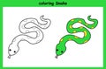 Children trace and coloring snake