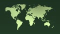 Greenish worldmap over green dark background