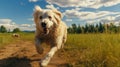 Colorized Adventure: Candid Portraiture Of A Large Dog In 8k Resolution