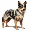 Colorized Australian Cattle Dog Vector Design With Multidimensional Shading