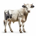 Colorized Cow Standing In Front Of White Background