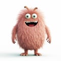 Colorized Cute Pink Monster Artwork In Evgeni Gordiets Style