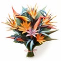 Colorized Dreamlike Bouquet Of Bird Of Paradise Plants