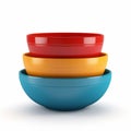 Colorized Stacked Bowls: Accurate And Detailed Three Colored Bowls