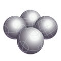 Colorless bocce balls made of metal or plastic vector Royalty Free Stock Photo