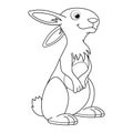 Colorless cartoon easter bunny with egg. Coloring pages. Template page for coloring book of funny Rabbit for kids. Practice