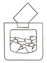 View of electoral ballot box with vote to color it, Vector illustration