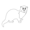 Colorless funny cartoon otter.