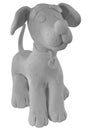 Colorless puppy handmade with plasticine or clay