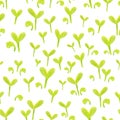 Colorpencil pattern with green sprouts Royalty Free Stock Photo