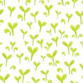 Colorpencil pattern with green sprouts