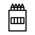 Colorpencil  vector thin line icon Royalty Free Stock Photo