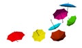 Background umbrellas colors green yellow red pink multicolor-3d rendering Royalty Free Stock Photo