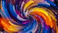 Colors blend and twist around a central point, creating a dynamic vorte Royalty Free Stock Photo