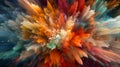 Colors collide and coalesce forming a breathtaking abstract explosio