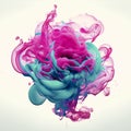 Colors dropped into liquid and photographed while in motion. Ink swirling in water. Colorful ink in water. Royalty Free Stock Photo
